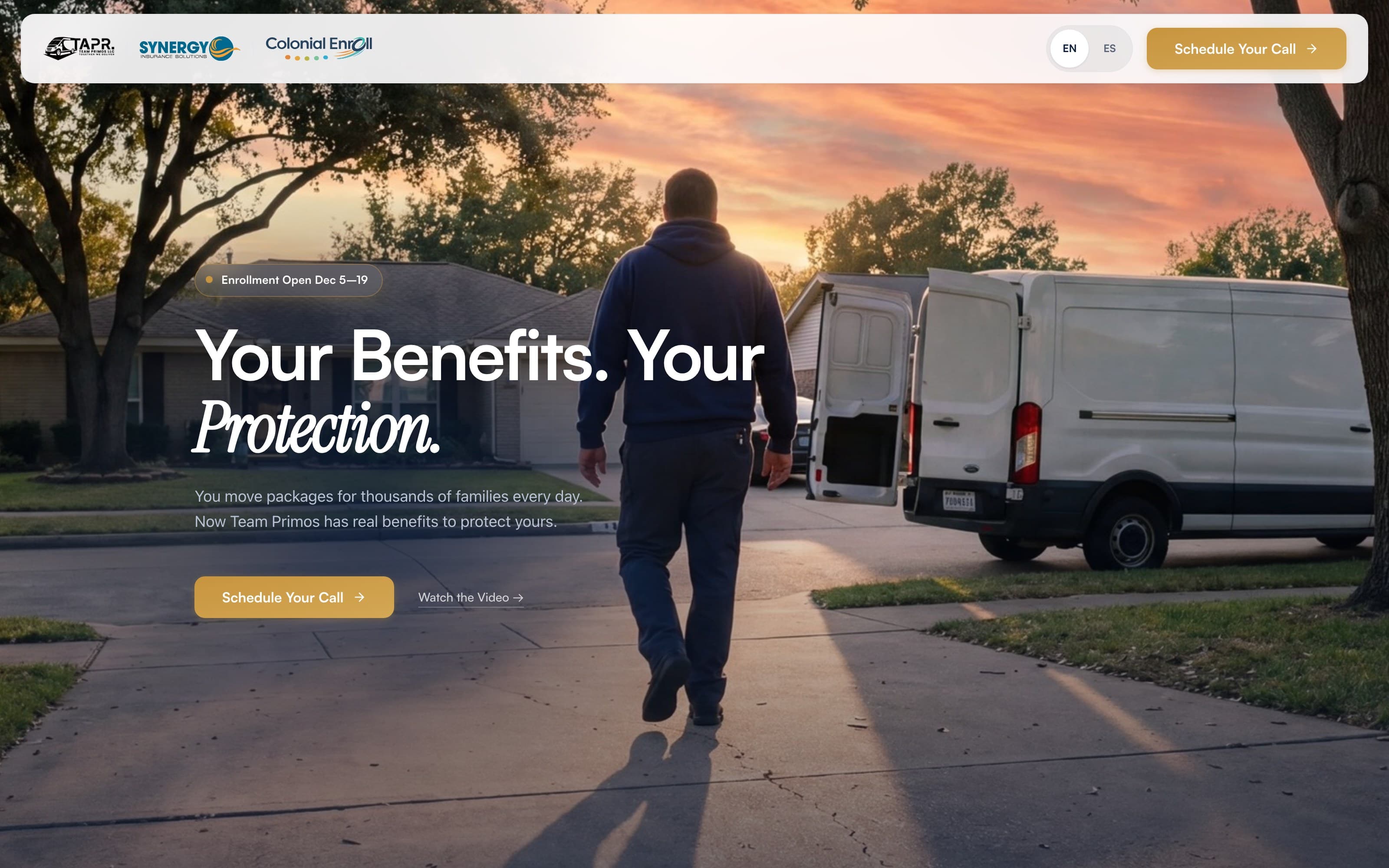 The delivery-drivers' microsite — the factory wearing another brand